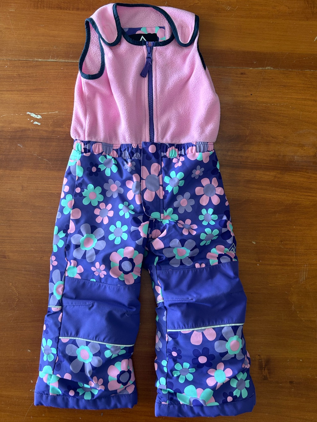 Girls Pink & Purple Floral Snow Bib/Pants